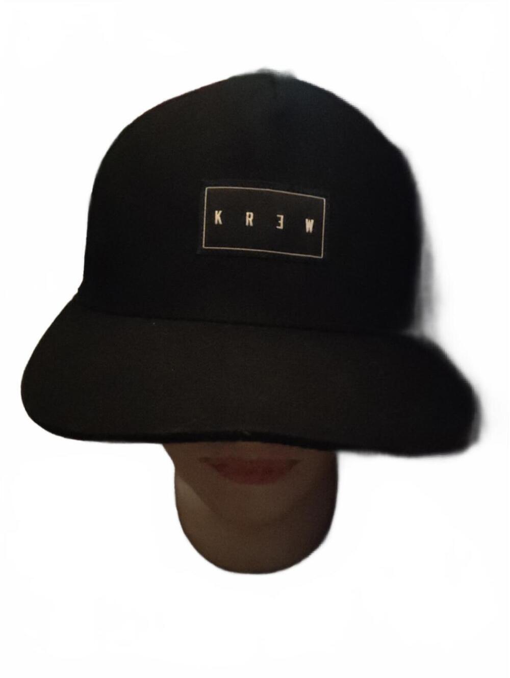 Krew skateboarding trucker cap/hat - black snapback EUC